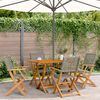 vidaXL Garden Chair Set of 4 Grey Solid Acacia wood Standard Foldable