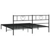 vidaXL Metal Bed Frame without Mattress with Headboard Black 78.7"x78.7"