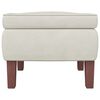 vidaXL Stool Cream Velvet (100% polyester), rubber wood