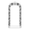 vidaXL Garden Arch Black Powder-Coated Steel Large Decorative Inlays