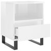 vidaXL Bedside Cabinet High gloss white Engineered wood, metal