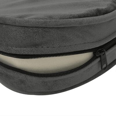 vidaXL Dog Sofa Dark Gray 18.9"x18.9"x12.6" Plush and Faux Leather