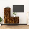 vidaXL TV Cabinet Set Set of 2 Smoked Oak Engineered Wood Medium