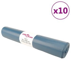 vidaXL Bin Bags 100 pcs Blue 31.7 gal