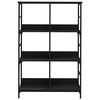 vidaXL Bookshelf Black Engineered wood Medium Bookshelf Rectangular