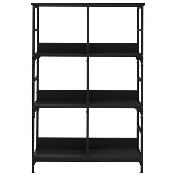 vidaXL Bookshelf Black Engineered wood Medium Bookshelf Rectangular