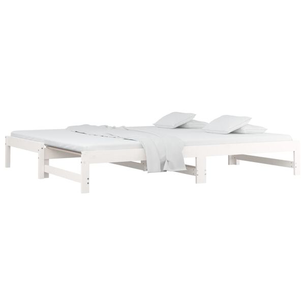 vidaXL Day Bed White Solid pinewood Double