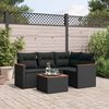 vidaXL Garden Sofa Set Black Poly Rattan Medium Modular