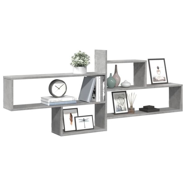 vidaXL Wall Shelf Concrete grey Engineered wood Medium Wall Shelf