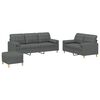 vidaXL Sofa Set Dark Grey Fabric (100% polyester), metal, plywood