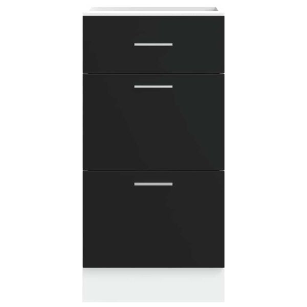 vidaXL Bottom Cabinet Black Engineered wood Medium Kitchen Cabinet