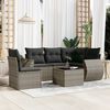 vidaXL Garden Sofa Set Gray PE Rattan Medium Removable Covers