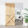 vidaXL Sliding Door with Hardware Set 35.4x82.7" Solid Wood Pine