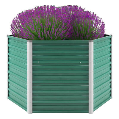 vidaXL Garden Raised Bed Galvanized Steel 50.8"x50.8"x30.3" Green