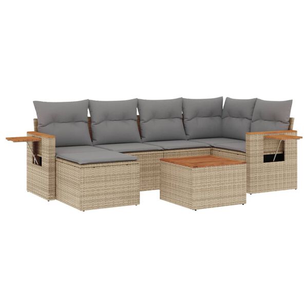 vidaXL Garden Sofa Set Beige, Light Grey