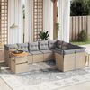 vidaXL Garden Sofa Set Beige PE Rattan 10 Piece Adjustable Armrests