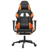 vidaXL Gaming Chair with Footrest Black and Orange Faux Leather