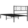 vidaXL Metal Bed Frame Black Powder-Coated Steel Twin Metal Bed Frame