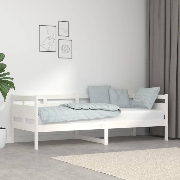 vidaXL Day Bed White Solid pine wood, plywood Single