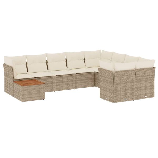 vidaXL Garden Sofa Set Beige, Cream White