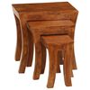 vidaXL Nesting Table Brown with a honey touch finish Solid acacia wood
