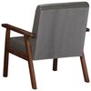vidaXL Armchair Grey Real leather and solid acacia wood Medium Armchair