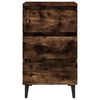 vidaXL Bed Cabinet Smoked oak Engineered wood, metal Medium Bed Cabinet