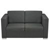 vidaXL Sofa Set Dark Grey Polyester fabric, Wooden frame, Chrome-plated legs