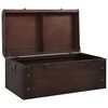 vidaXL Treasure Chest Dark brown Plywood, Fir veneered engineered wood