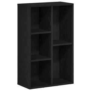 vidaXL Bookcase Black Oak 50x25x80 cm Engineered Wood