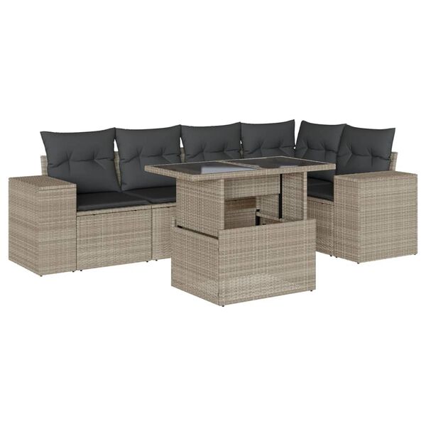 vidaXL Garden Sofa Set Light Grey, Anthracite