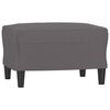 vidaXL 3-Seater Sofa With Footstool Grey Faux Leather 70.9 in Seat Width