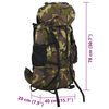 vidaXL Hiking Backpack Green Camouflage 21.1 galOxford Fabric
