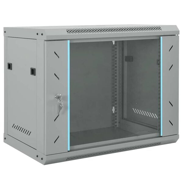 vidaXL Network Cabinet Grey 23.62 x 17.72 x 19.69 in Steel