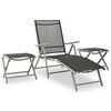 vidaXL Garden Lounge Set Black and Silver Aluminum, Textilene Medium