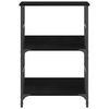 vidaXL Bookshelf Black oak 19.69 x 12.99 x 46.26 in Engineered Wood