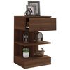 vidaXL Bedside Cabinet Brown Oak Engineered Wood Medium Statement Piece
