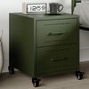 vidaXL Bedside Cabinet Olive Green Cold-rolled Steel Medium