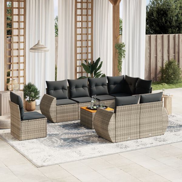 vidaXL Garden Sofa Set Grey