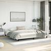 vidaXL Bed Frame With Headboard White Faux leather, plywood, engineered wood