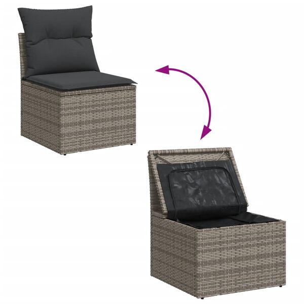 vidaXL Garden Sofa Set Gray