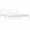 vidaXL Bed Frame White Powder-Coated Steel Super King Bed Frame