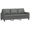 vidaXL 3-Seater Sofa with Footstool Dark Gray