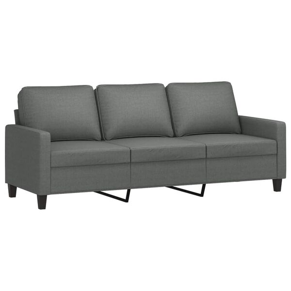 vidaXL 3-Seater Sofa with Footstool Dark Gray