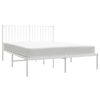vidaXL Bed Frame White Steel Full Bed Frame Rectangular Durable