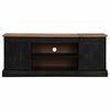 vidaXL TV Cabinet Black Solid Pine Wood and Metal Large