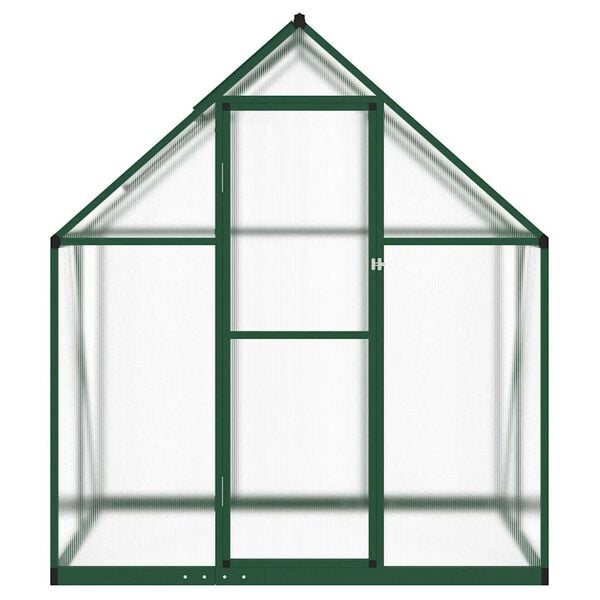 vidaXL Greenhouse Green and Transparent Aluminum, Polycarbonate Large