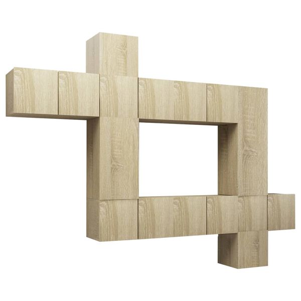 vidaXL TV Cabinet Set Set of 10 Sonoma Oak Engineered Wood Medium