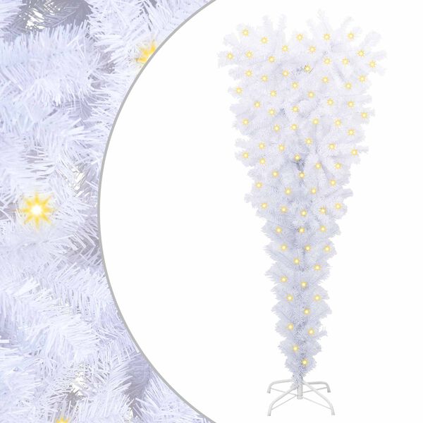 vidaXL Artificial Christmas Tree White 47.24 in PVC and Steel