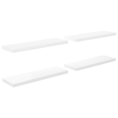 vidaXL Floating Wall Shelves 4 pcs High Gloss White 31.5"x9.3"x1.5" MDF